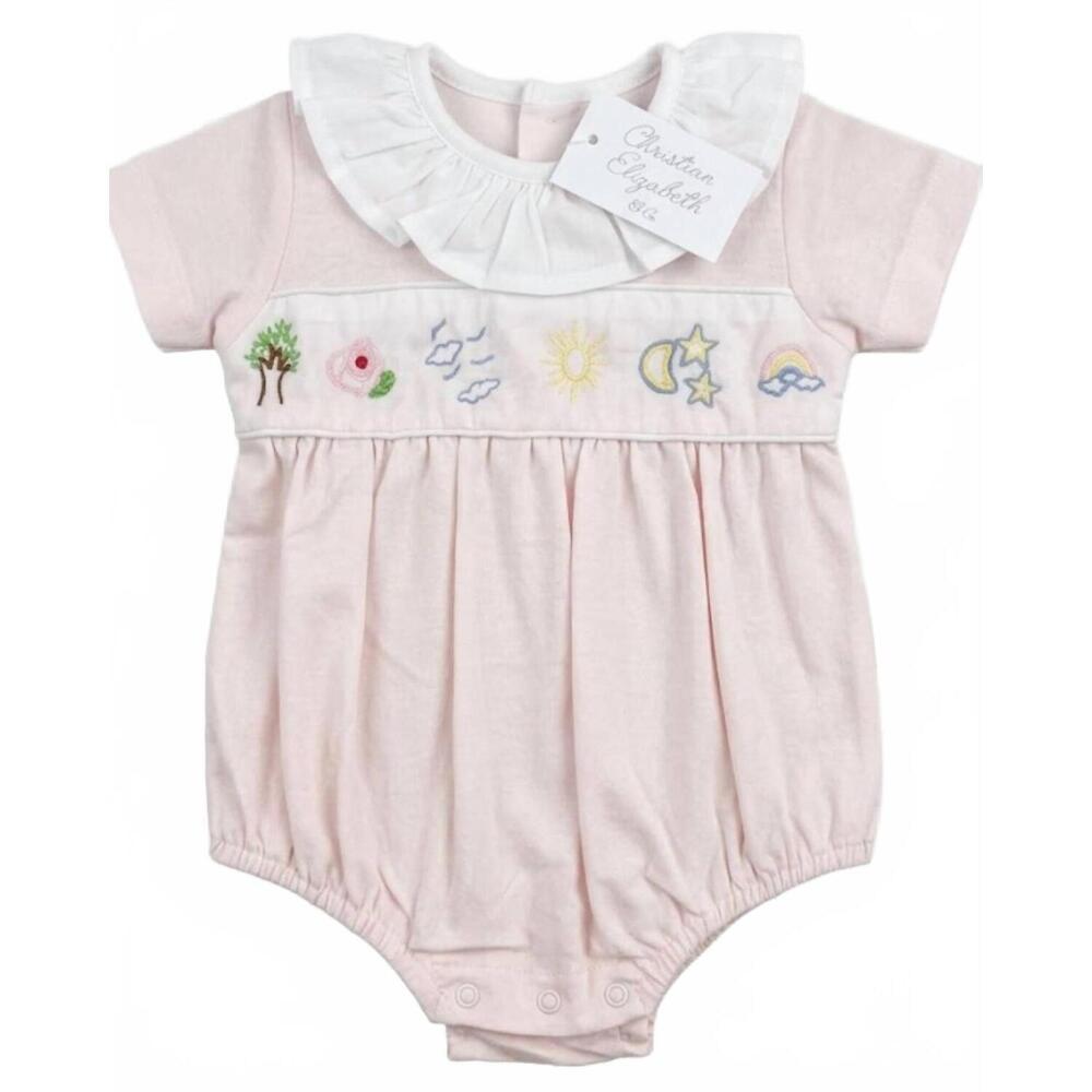 NEW CHRISTIAN ELIZABETH kid's wonderful world bubble romper in pale pink